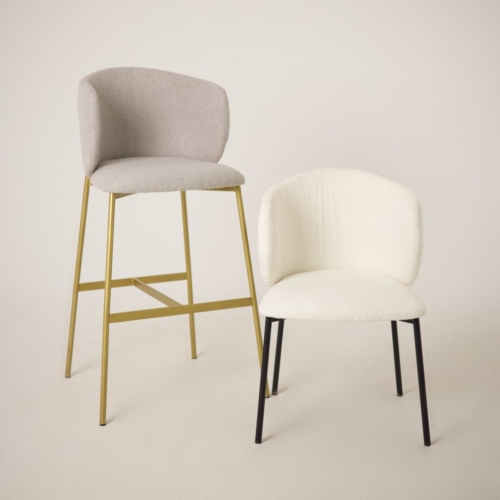 Chaise design tissu structure métallique Spenser