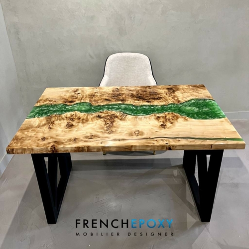 Bureau en resine epoxy et bois massif B.PV .05